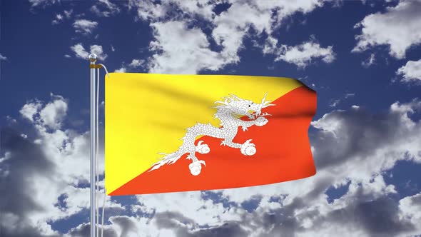 Bhutan Flag Waving
