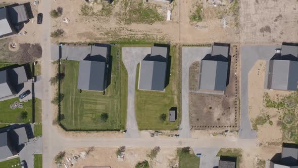 A Row of the Newly Built Single-family homes, a Residential District