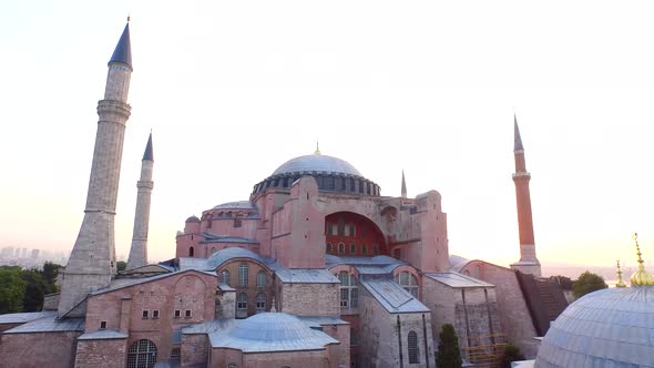 Hagia Sophia Mosque Museum Istanbul Turkey Aerial Ayasofya