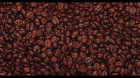 Top View of Coffee Beans Roasting in a Roaster