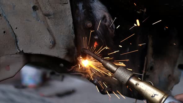 Macro Shot of Welding in Slow Motion