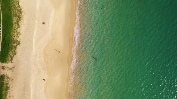 High quality footage.Colorful Sea beach beautiful waves Foaming and Splashing on the beach sand