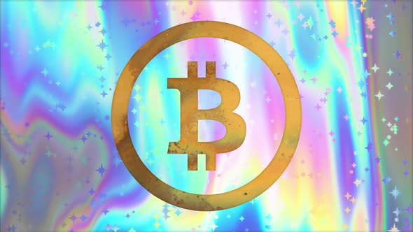 Bitcoin Crypto Holographic Meme Background Loop