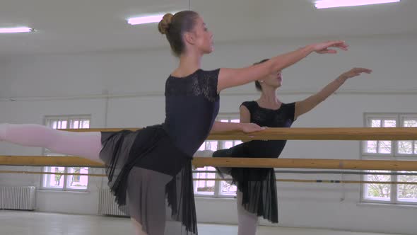 Ballerina near a mirror