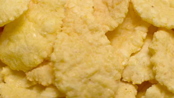 Corn Flakes Muesli Texture Closeup Movement Oatmeal Dry Muesli Cooking Cereal for Morning Breakfast