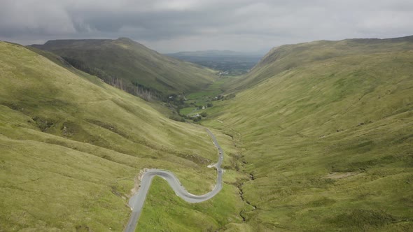 Aerial view of The Glengesh Pass, Donegal, Ireland