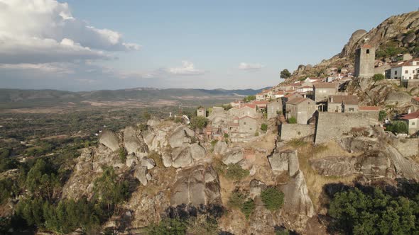 Monsanto village in Portugal. Aerial panoramic view