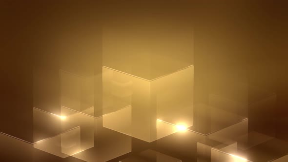 Cube Gold Geomerty Background 03