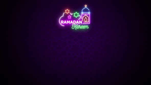 Ramadan Kareem Neon Sign on Brick Wall