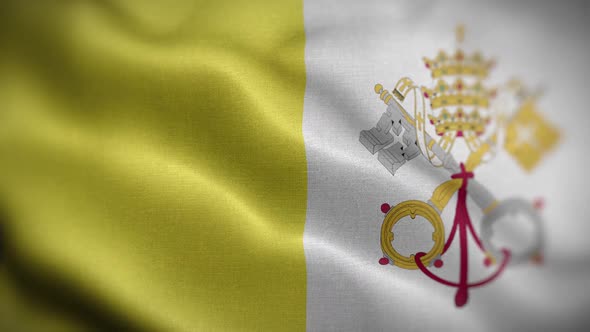 Vatican City Holy See Flag Textured Waving Front Background HD