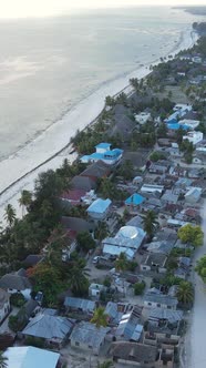 Vertical Video of the Ocean Near the Coast of Zanzibar Tanzania