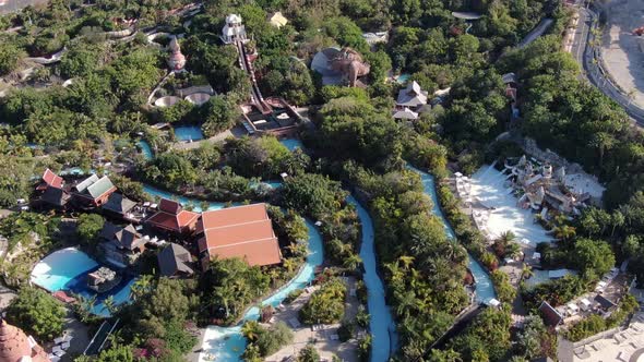 Aerial view of Siam Park, one of the best water parks in the world, Tenerife