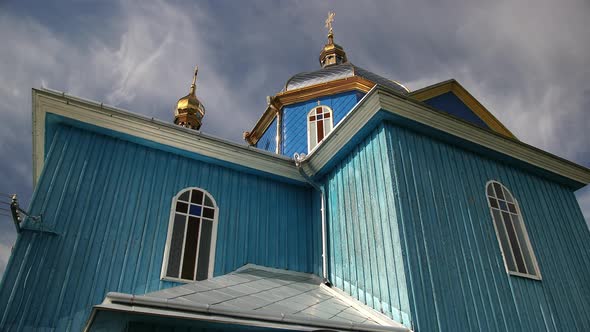 Ancient Wooden Orthodox Church of Transfiguration in Village Ukraine