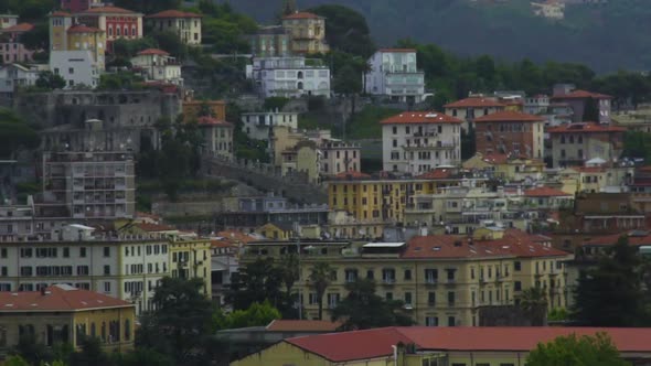 Panoramic View of Beautiful Old and Modern Buildings in La Spezia City in Italy