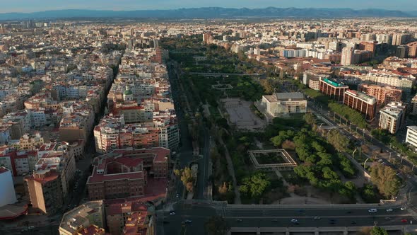 Aerial View. Epic Valencia, Spain, Entire City.