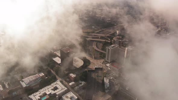 Fog Under The Buildings In The City