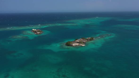 House in the Rosario Islands Near Cartagena Colombia Aerial View