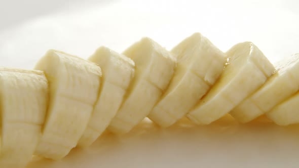 Close-up of fresh sliced bananas