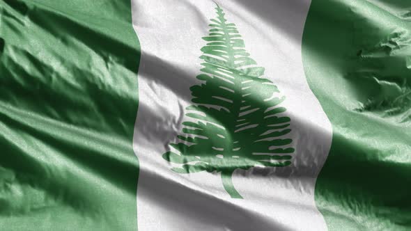 Norfolk Island textile flag waving on the wind. 10 seconds loop.