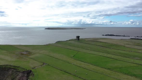 Aerial View of the Napoleonic Signal Tower in Malin Beg  County Donegal Ireland