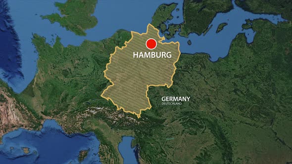 Geolocation of the city of Hamburg on the map alt