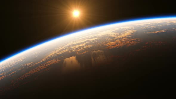 Beautiful And Realistic Sunrise Over The Earth alt