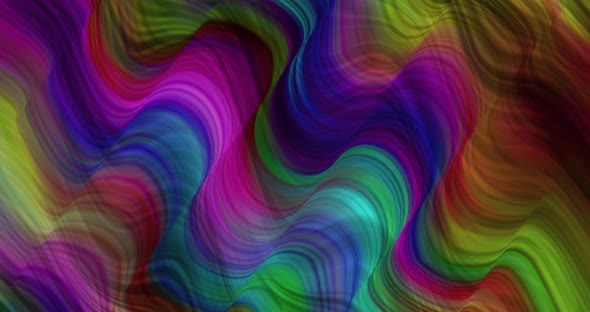 Abstract liquid waved colorful lines animation. Multicolor liquid background.