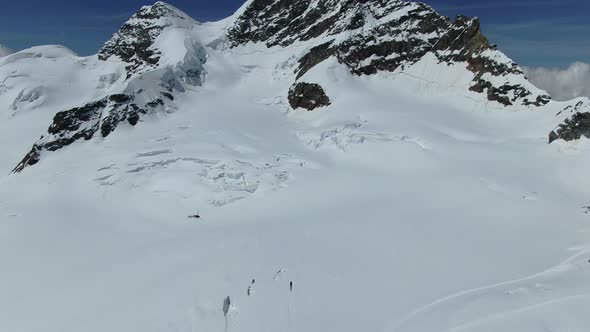 Aerial view of Jungfrau mountain in Bernese Alps, Switzerland