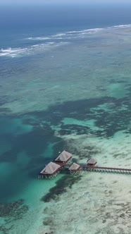 Vertical Video of the Ocean Near the Coast of Zanzibar Tanzania