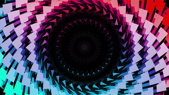 Motion Graphics Sci Fi Colorful Spinning Tunnel Seamless Loop