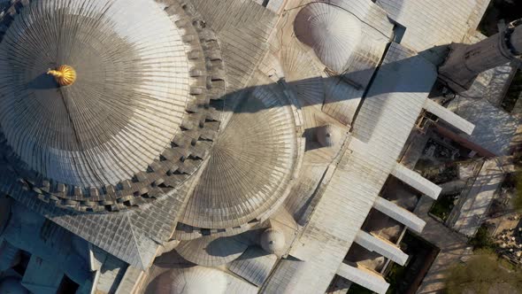 Istanbul City Sea And Hagia Sophia Aerial View 