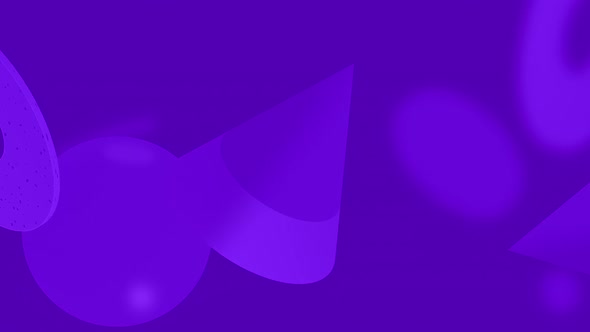 Various 3 D Shapes With Stylish Purple Background