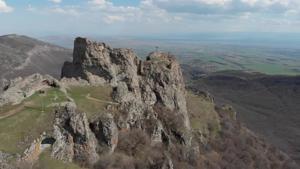 Aerial view of Kojori fortress. Sakartvelo. april 2019