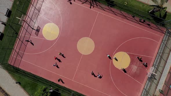 Basketball Court From a Drone