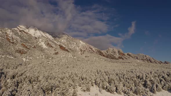 Aerial shot of the mountains near Boulder Colorado