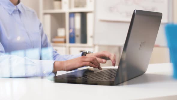 Businesswoman Hands Typing on Laptop at Office 66