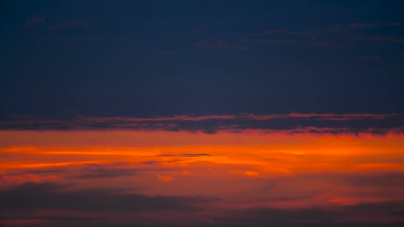 Red Sunset Sky Clouds Timelapse Background, Day Night Dramatic Sunset Sky