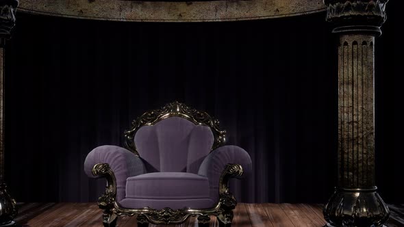 Luxurious Theater Curtain Stage with Chair