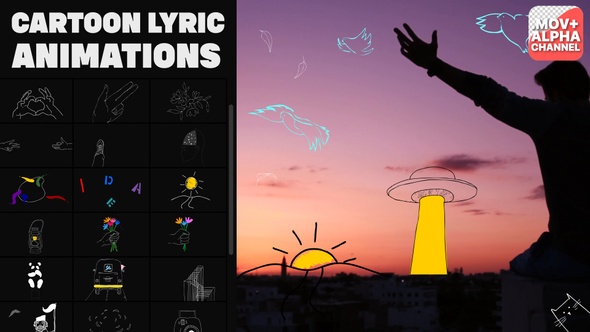 Cartoon Lyric Animations | Motion Graphics Pack alt