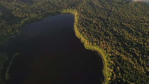 Top View of the Lake Bolta in the Forest in the Braslav Lakes National Park the Most Beautiful