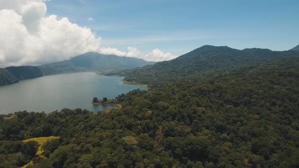 Lake in the Mountains Island BaliIndonesia