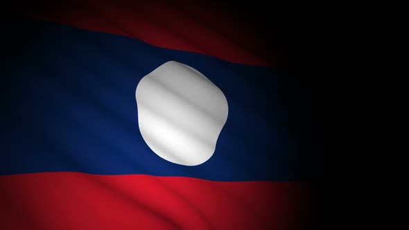 Laos Flag Blowing in Wind