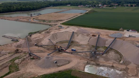 Sand Mining Factory Aerial View