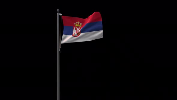 Serbia Flag  With Alpha 4K