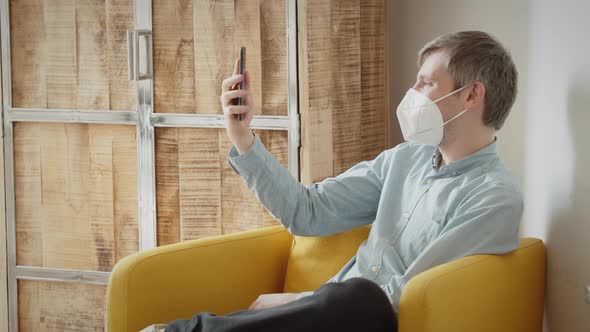 Student Freelancer Man Having Online Meeting Video Chat