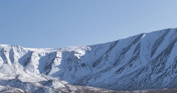 Timelapse of Sun Movement on Crystal Clear Sky Over Snow Mountain Top