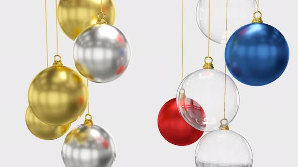 4K Looped Spinning Christmas Balls