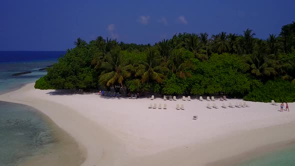 Aerial nature of lagoon beach by lagoon and sand background