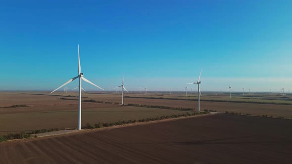 Large Wind Farm Aerial View