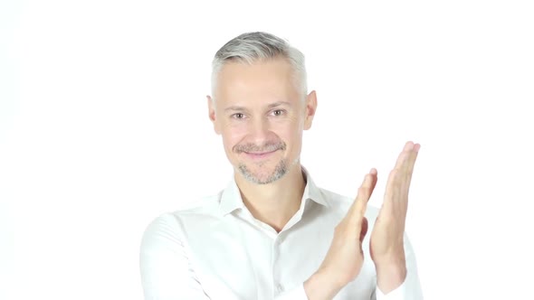 Businessman Clapping , Applauding On White background